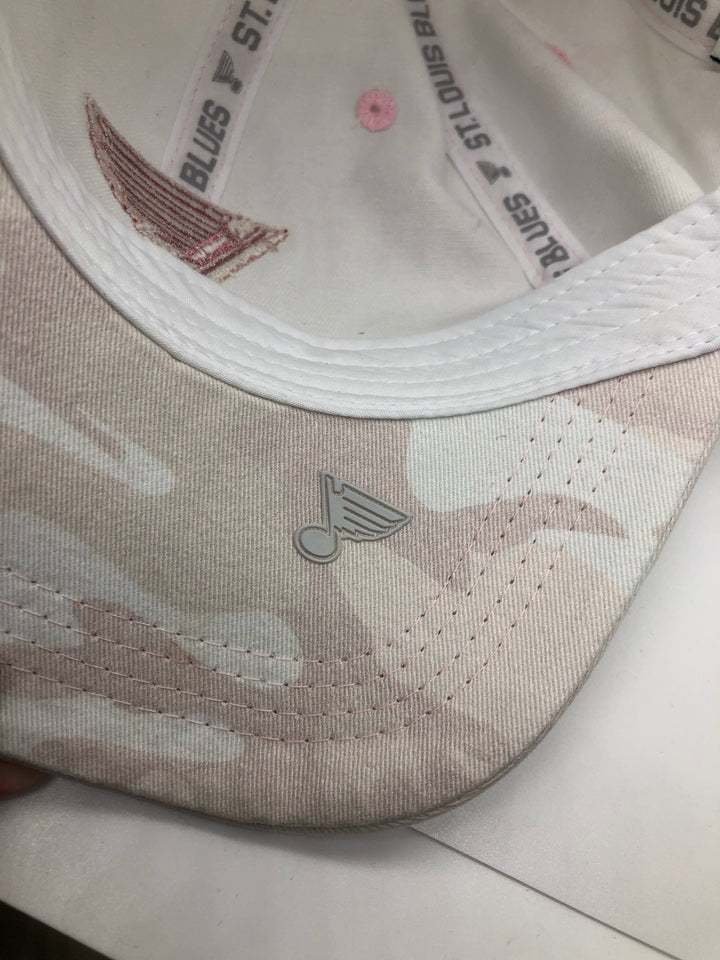 ST. LOUIS BLUES LUSSO STYLE METALLIC NOTE STRAPBACK HAT - PINK CAMO Hat STL Authentics   