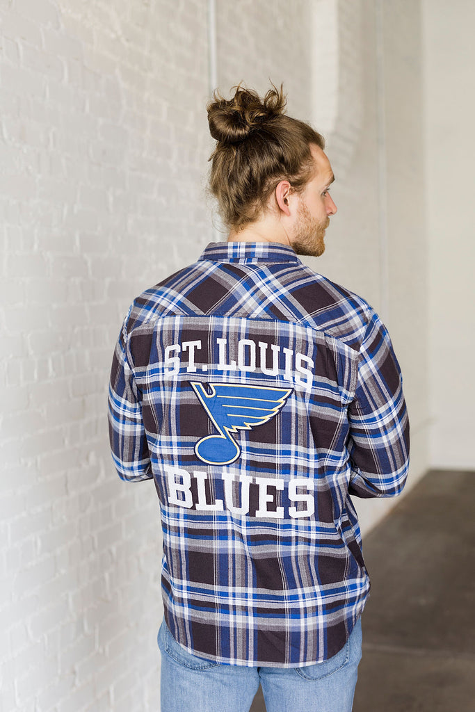 St. Louis Blues Flannel Long Sleeve T-Shirt - Blue