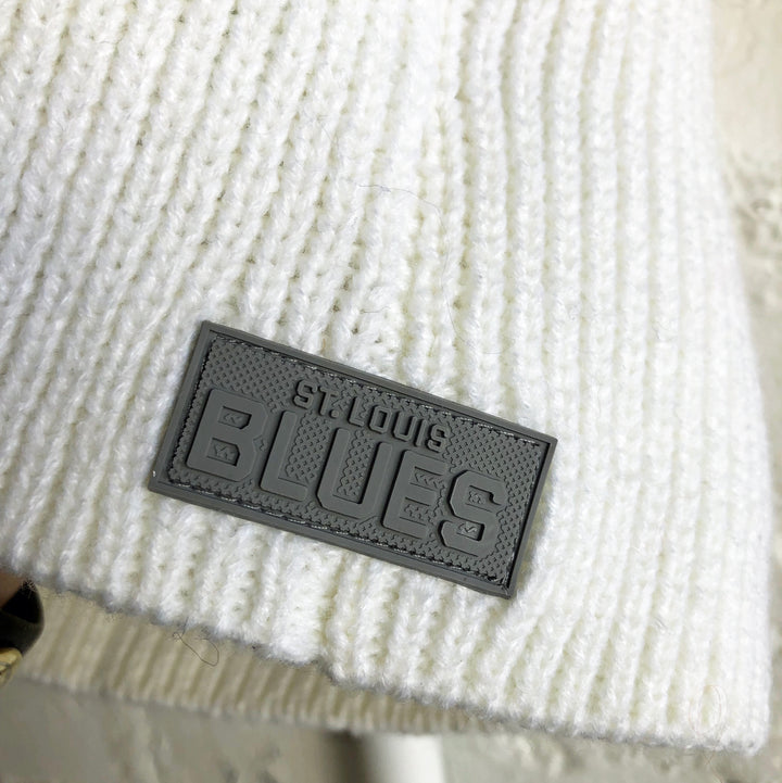 Women’s Blues Rhinestone Script Beanie