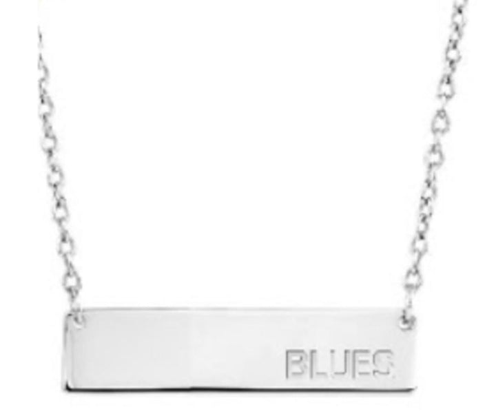 St. Louis Blues Lusso Stainless Steel Blues Bar Necklace Accessories Lusso   